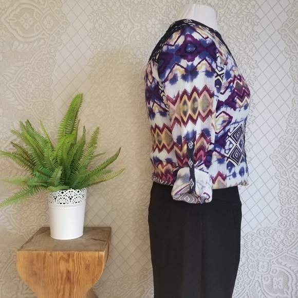 Desigual Print & Lace Blouse - Picture 2 of 6